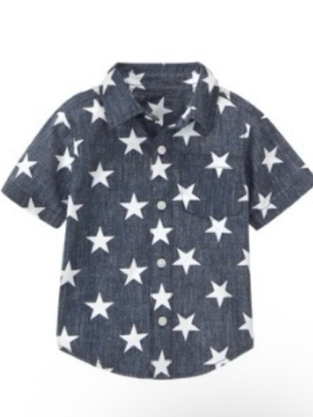 Gymboree Boys’ Blue Star Print Short-Sleeve Button Down Shirt Size S (5-6)